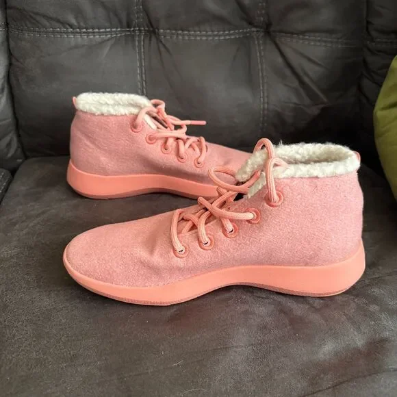 Allbirds Wool Runner Mio Cozy Sherpa Lined Sneakers Coral Pink Men's Shoes US 10 - Picture 2 of 7